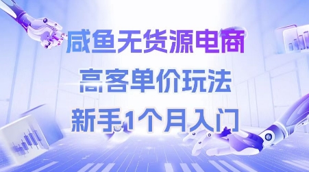 咸鱼无货源电商，高客单价玩法，新手1个月入门-HXPP