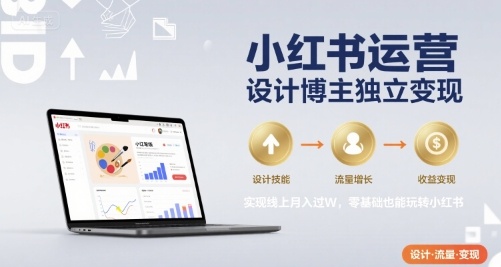 小红书运营设计博主独立变现，实现线上月入过W，零基础也能玩转小红书-HXPP