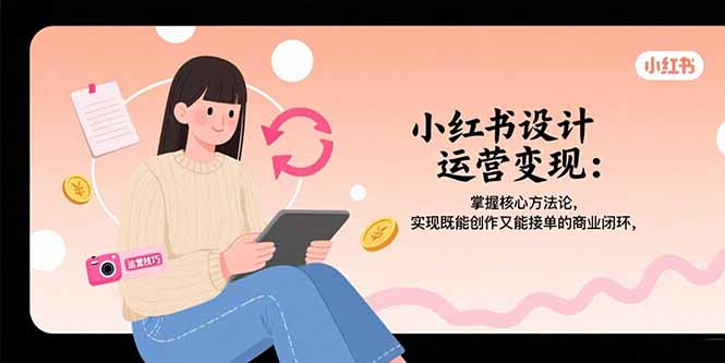 小红书设计运营变现：掌握核心方法论，实现既能创作又能接单的商业闭环-HXPP