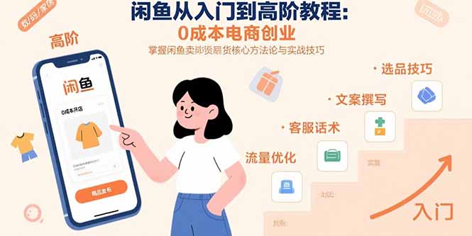闲鱼从入门到高阶教程：0成本电商创业，掌握闲鱼卖货核心方法论与实战技巧-HXPP