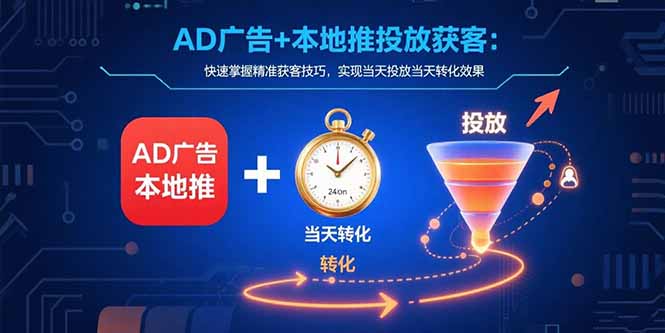 AD广告+本地推投放获客：快速掌握精准获客技巧，实现当天投放当天转化效果-HXPP