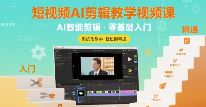 短视频AI剪辑教学视频课，入门到精通-HXPP