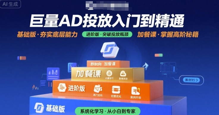 巨量AD投放入门到精通，基础版+进阶版+加餐课-HXPP