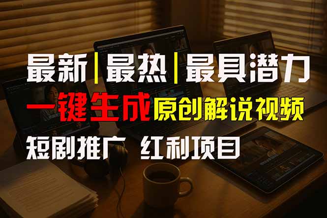短剧推广新思路，AI一键生成原创解说视频，10分钟产出100条，30天赚了5.5w-HXPP