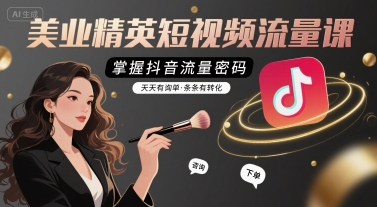 美业精英短视频流量课，掌握抖音流量密码，天天有询单，条条有转化-HXPP
