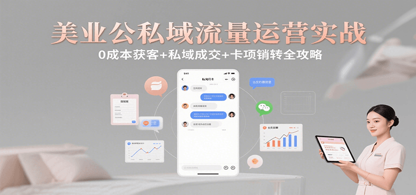 美业公私域流量运营实战：0成本获客+私域成交+卡项销转全攻略-HXPP