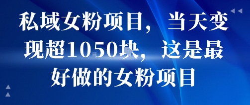 私域女粉项目，当天变现超1k，这是最好做的女粉项目，可放大操作-HXPP