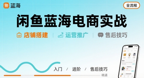 闲鱼蓝海电商实战，店铺搭建运营售后全流程-HXPP