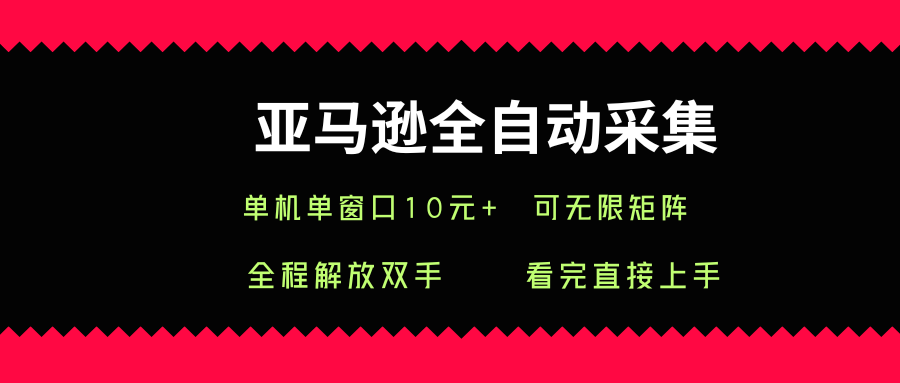 亚马逊全自动采集，单机单窗口一天10+，可无限矩阵去做【揭秘】-HXPP