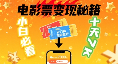 小白必看！卖电影票项目，零投入无门槛谁都能做，十天到手 7k，照做就行【揭秘】-HXPP