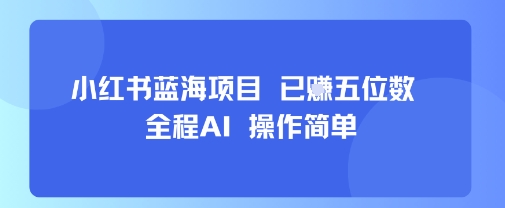 小红书蓝海项目，全程AI，操作简单，已挣五位数-HXPP
