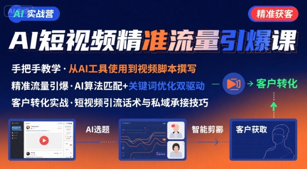 AI+短视频引爆精准客户实战营，手把手教你引爆Ai短视频精准流量-HXPP