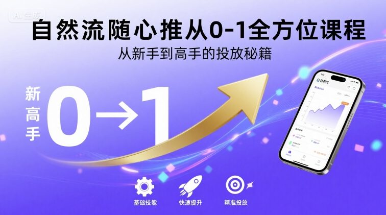 自然流随心推从0-1全方位课程，从新手到高手的投放秘籍-HXPP
