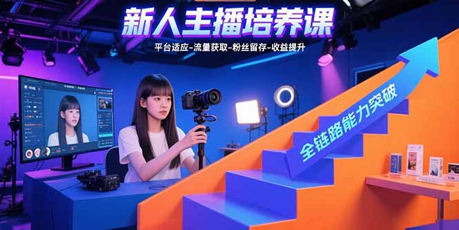 新人主播培养课：平台适应-流量获取-粉丝留存-收益提升 全链路能力突破-HXPP
