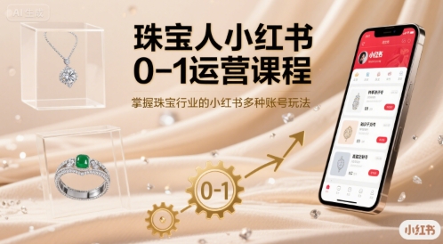 珠宝人小红书0-1运营课程，掌握珠宝行业的小红书多种账号玩法-HXPP