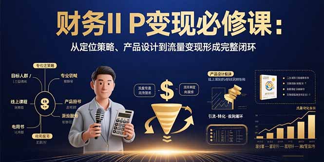 财务IP变现必修课：从定位策略、产品设计到流量变现形成完整闭环-HXPP