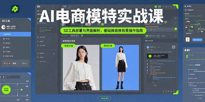 AI电商模特实战课，SD工具部署与界面解析，基础换装换背景操作指南-HXPP