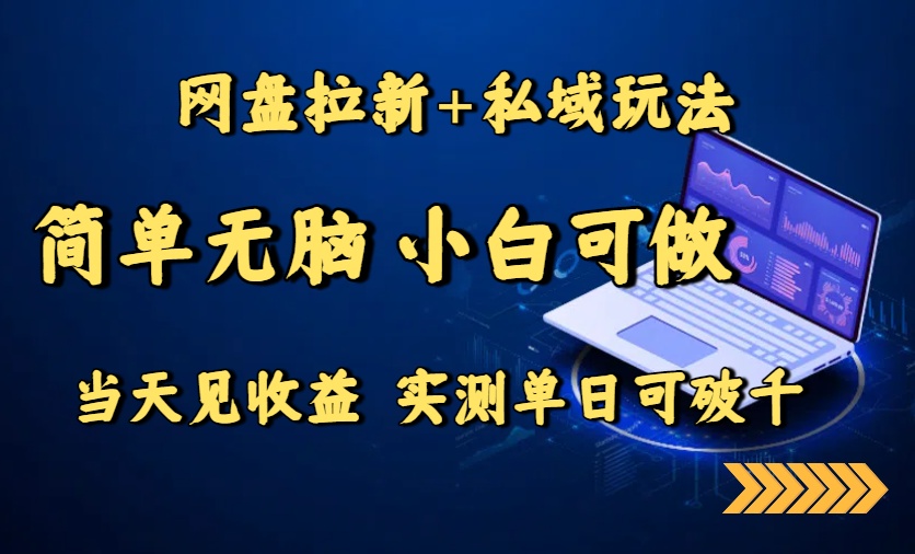 网盘拉新+私域玩法，简单无脑，小白可做，当天见收益，实测单日可破千-HXPP
