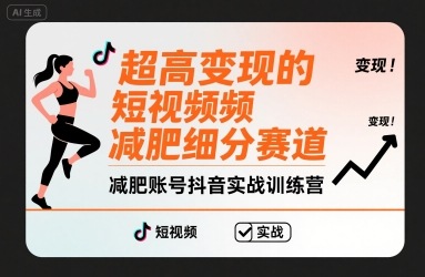 超高变现的短视频减肥细分赛道，减肥账号抖音实战训练营-HXPP