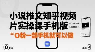 小说推文知乎视频图片实操课手机版，0粉一部手机就可以做-HXPP