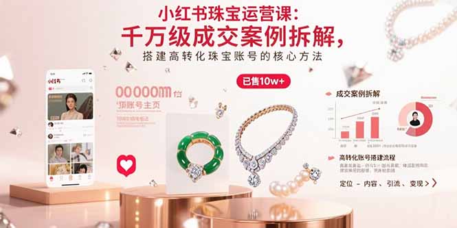 小红书珠宝运营课：千万级成交案例拆解，搭建高转化珠宝账号的核心方法-HXPP