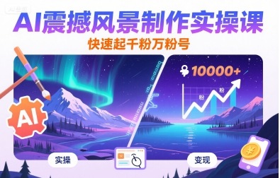AI震撼风景制作实操课，快速起千粉万粉号-HXPP