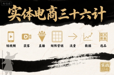 实体电商三十六计，短视频-获客-直播-矩阵营销-流量-数据-选品-HXPP