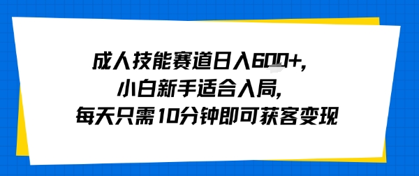成人技能赛道日入多张，小白新手适合入局，每天只需10分钟即可获客变现-HXPP