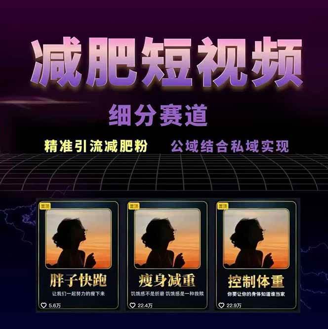 图片[2]-减肥短视频运营实战课：含素材制作、剪映教学，讲精准引流、变现设计与内容模板技巧-HXPP