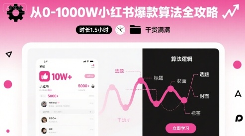 从0-1000W小红书爆款算法全攻略，时长1.5小时，干货满满-HXPP