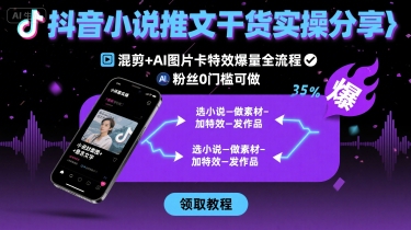 抖音小说推文干货实操分享，混剪+AI图片卡特效爆量全流程，0粉丝0门槛可做-HXPP