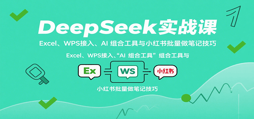 DeepSeek实战课：Excel、WPS接入、AI 组合工具与小红书批量做笔记技巧-HXPP