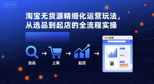 淘宝无货源精细化运营玩法，从选品到起店的全流程实操-HXPP