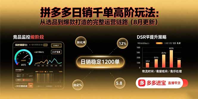 拼多多日销千单高阶玩法：从选品到爆款打造的完整运营链路(8月更新-HXPP
