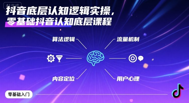 抖音底层认知逻辑实操，零基础抖音认知底层课程-HXPP