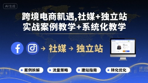 跨境电商新机遇，社媒+独立站，实战案例教学+系统化教学-HXPP
