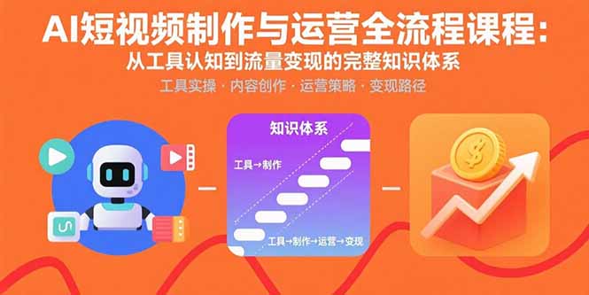 AI短视频制作与运营全流程课程：从工具认知到流量变现的完整知识体系-HXPP