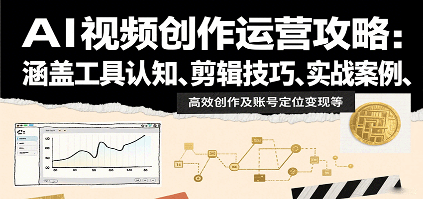 AI视频创作运营攻略：涵盖工具认知、剪辑技巧、实战案例、高效创作及账号定位变现等-HXPP
