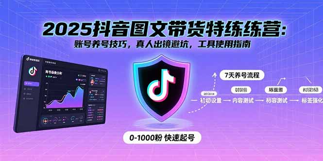 2025抖音图文带货特练营：账号养号技巧，真人出镜避坑，工具使用指南-HXPP