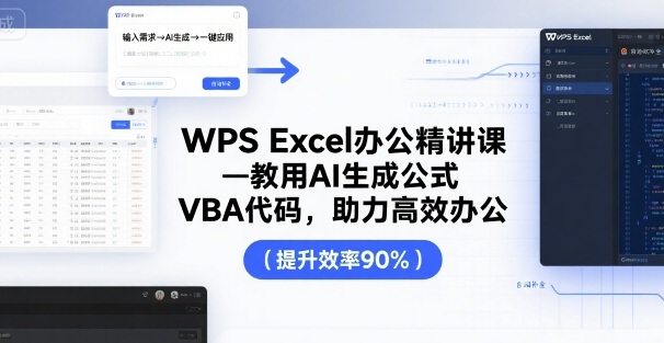 WPS Excel办公精讲课，教用 AI 生成公式，VBA 代码，助力高效办公-HXPP