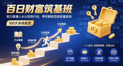 百日财富筑基班，助力普通人从认知到行动，带你解锁顶级财富密码-HXPP