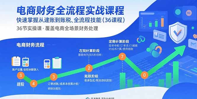 电商财务全流程实战课程：快速掌握从建账到报税的全流程技能(36节课-HXPP