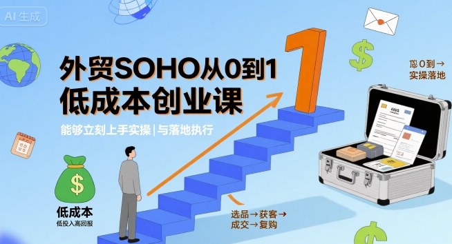 外贸SOHO从0到1低成本创业课，能够立刻上手实操与落地执行-HXPP