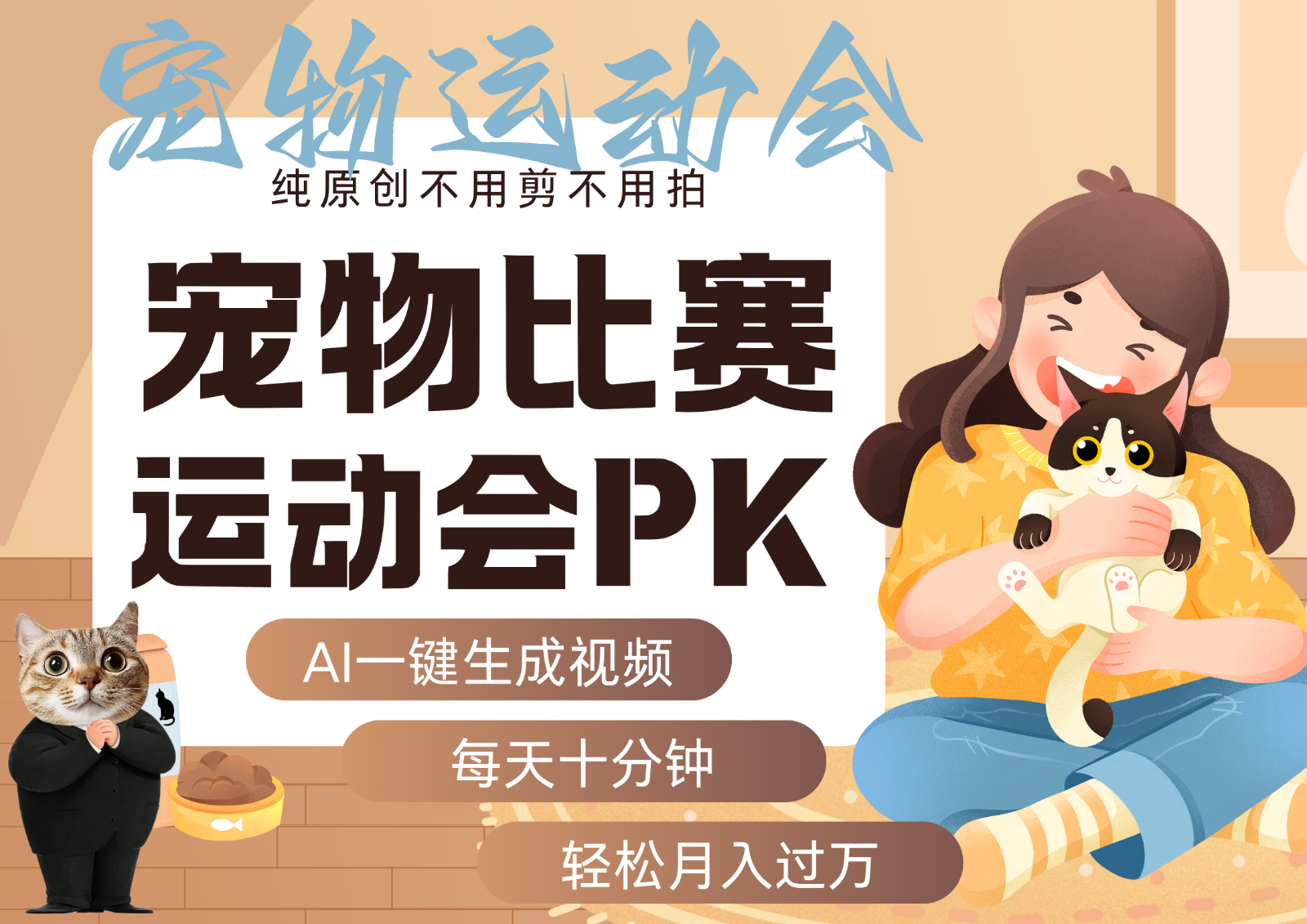 AI萌宠运动员跳水 射击 篮球 足球比赛 每天十分钟 附详细提示词文案库 代替做…-HXPP