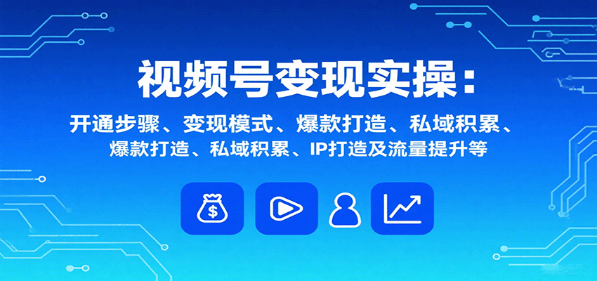 视频号变现实操，含开通步骤、变现模式、爆款打造、私域积累、IP打造及流量提升等-HXPP