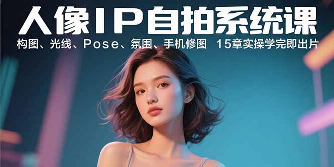 人像IP自拍系统课：构图、光线、Pose、氛围、手机修图 15章实操学完即出片-HXPP