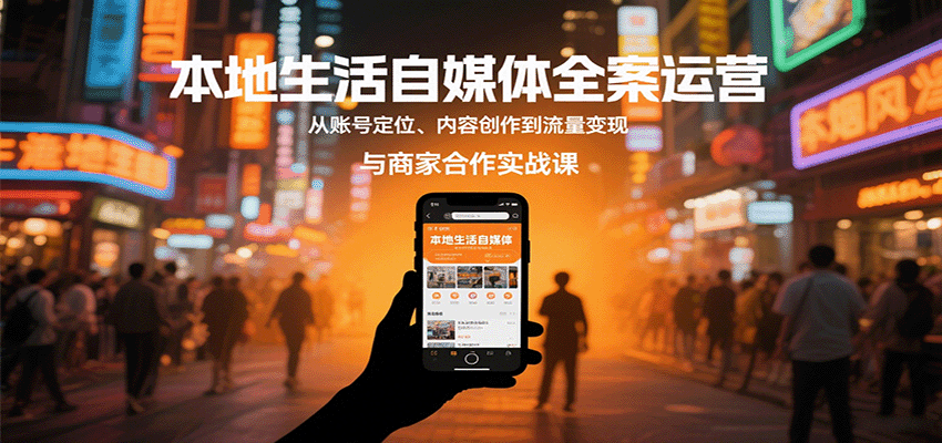 本地生活自媒体全案运营，从账号定位、内容创作到流量变现与商家合作实战课-HXPP