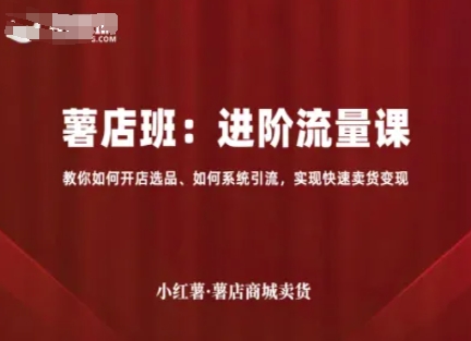 小红薯薯店商城卖货，进阶流量课，教你如何开店选品、如何系统引流，实现快速卖货变现-HXPP