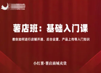 小红薯薯店商城卖货，基础入门课，教你如何进行店铺开通、后台设置、产品上传等入门知识-HXPP